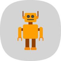 robot vlak kromme icoon ontwerp vector