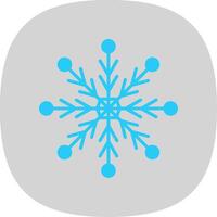 sneeuwvlok vlak kromme icoon ontwerp vector