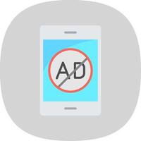 advertentie blocker vlak kromme icoon ontwerp vector