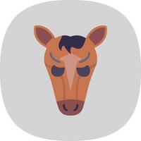 paard vlak kromme icoon ontwerp vector