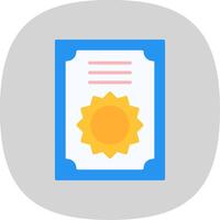certificaat vlak kromme icoon ontwerp vector