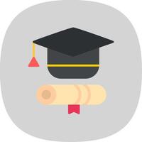 diploma uitreiking vlak kromme icoon ontwerp vector