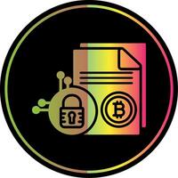 bitcoin technologie glyph ten gevolge kleur icoon ontwerp vector