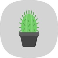 cactus vlak kromme icoon ontwerp vector