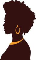 zwart geschiedenis maand vrouwen silhouet. geïsoleerd kant visie avatar vector