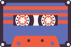 retro cassette plakband illustratie. in kleurrijk wijnoogst stijl vector