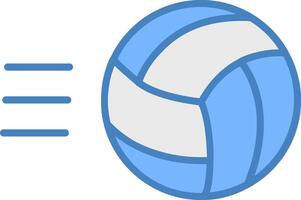 volley bal lijn gevulde blauw icoon vector