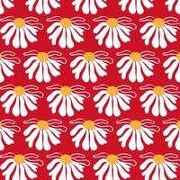 naadloos patroon wilde bloemen madeliefje fabriek bloem grafisch kaart rood poster banier voorjaar zomer kleding stof kleding koraal backdrop verpakking sjabloon textiel Hoes vector