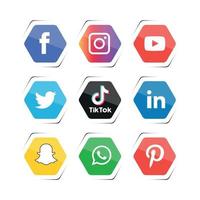 sociale media plat pictogrammen technologie, netwerk. achtergrond groep smiley face verkoop. delen, zoals, vectorillustratie twitter, youtube, whatsapp, snapchat, facebook, instagram, tiktok, tok vector