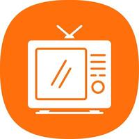 TV glyph kromme icoon ontwerp vector