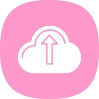 wolk uploaden glyph kromme icoon ontwerp vector
