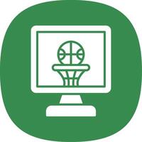 basketbal glyph kromme icoon ontwerp vector