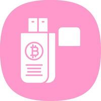 bitcoin rit glyph kromme icoon ontwerp vector