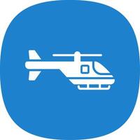 helikopter glyph kromme icoon ontwerp vector