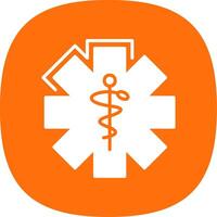 caduceus glyph kromme icoon ontwerp vector