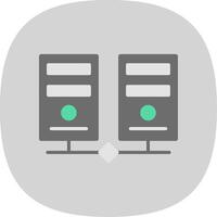 servers vlak kromme icoon ontwerp vector