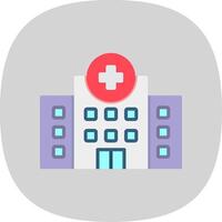 ziekenhuis vlak kromme icoon ontwerp vector