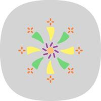 vuurwerk vlak kromme icoon ontwerp vector
