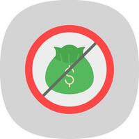Nee geld vlak kromme icoon ontwerp vector