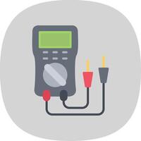 multimeter vlak kromme icoon ontwerp vector