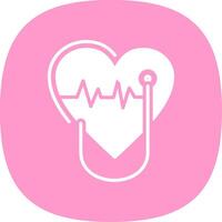 cardiologie glyph kromme icoon ontwerp vector