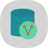 databank sharing vlak kromme icoon ontwerp vector