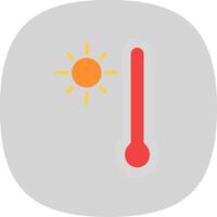 thermometer vlak kromme icoon ontwerp vector