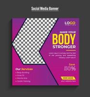 sportschool flyer social media post en webbannersjabloon gratis download vector