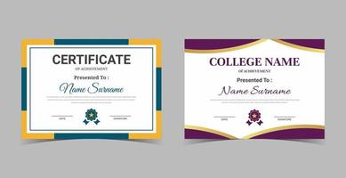 certificaat van waardering sjabloon, certificaat van prestatie, awards diploma sjabloon vector