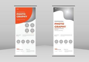 fotografie roll-up banner ontwerp, fotografie diensten roll-up banner, digitale fotografie banner ontwerp, professionele fotograaf service dl flyer, trend business roll-up banner ontwerp vector