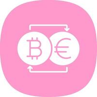 bitcoin wisselaar glyph kromme icoon ontwerp vector