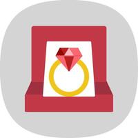 diamant ring vlak kromme icoon ontwerp vector