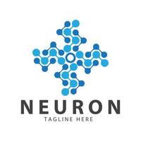 neuron logo of zenuw cel logo ontwerp, molecuul logo illustratie sjabloon icoon met concept vector