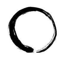 enso zen grunge cirkel. ronde inkt borstel hartinfarct, Boeddhisme symbool geïsoleerd vector