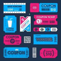 coupon, cadeaubon ticket kaart. element sjabloon voor ontwerp. vector illustratie