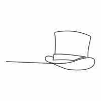 doorlopend single een lijn kunst st Patrick dag elf van Ierse folklore hoed illustratie vector