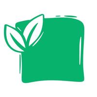 plein hand- getrokken gemakkelijk groen sticker voor etikettering eco producten vector