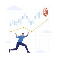 doelwit voorraad markt analyse, investering, maken winst concept vector