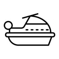 jetski lijn icoon vector