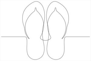 illustratie van doorlopend een lijn tekening sandalen icoon schoenen schets lijn ontwerp vector