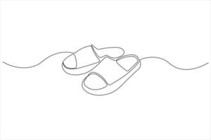 illustratie van doorlopend een lijn tekening sandalen icoon schoenen schets lijn ontwerp vector