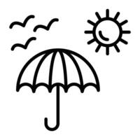 parasol lijn icoon vector