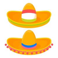 reeks van verschillend etnisch nationaal Mexicaans sombrero hoeden vector