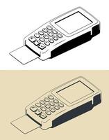 elektronisch contant geld terminal illustratie vector