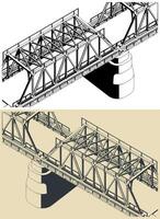 truss brug dichtbij omhoog vector