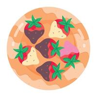 aardbei fruit vlak stickers vector