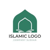 Islamitisch logo sjabloon, lint Islamitisch koepel paleis logo ontwerp sjabloon vector