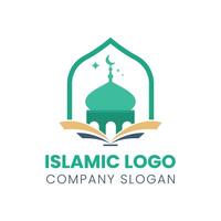 Islamitisch logo sjabloon, lint Islamitisch koepel paleis logo ontwerp sjabloon vector