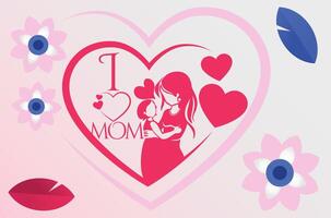 ik liefde mam ontwerp sjabloon, gelukkig moeder dag vector