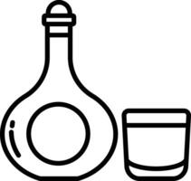 karaf glas en fles schets illustratie vector